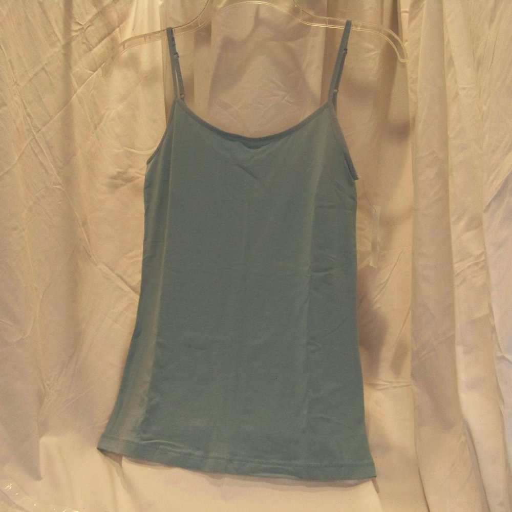 Time and Tru Women's Extra Small (0-2) Light Blue Adjust Strap Cotton Blend Cami